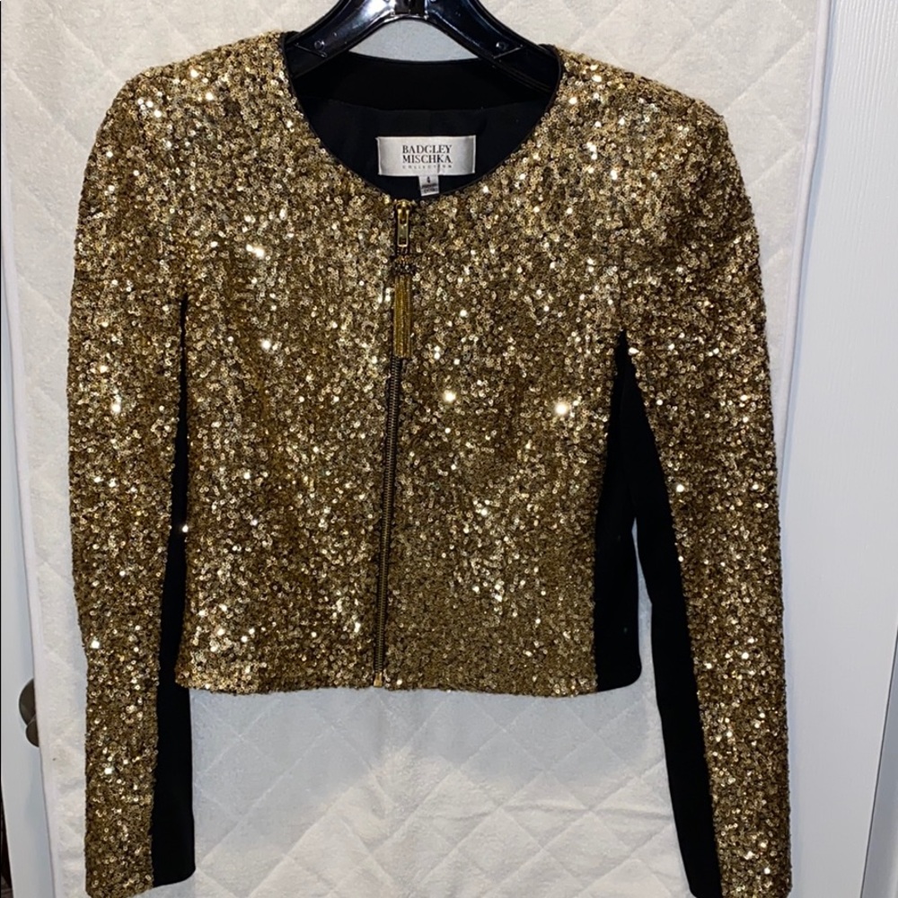 Badgley Mischka Collection sequin jacket
